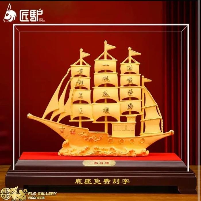 Pajangan Fengshui Yi Fan Feng Shun Serbuk Emas