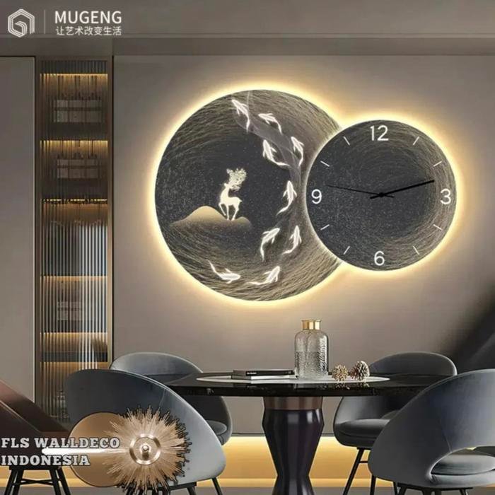 Wall Deco Jam Dinding Led Lamp duo