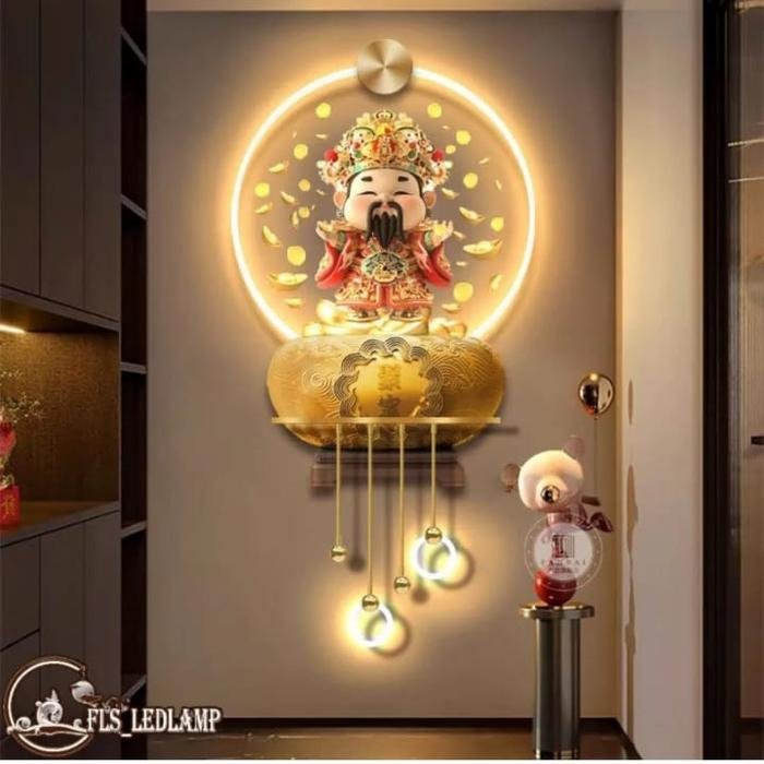 Wall Deco Golden Yuanbao Caishen LED