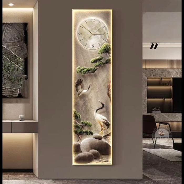 Wall Deco Zen Crane Scenery Clock