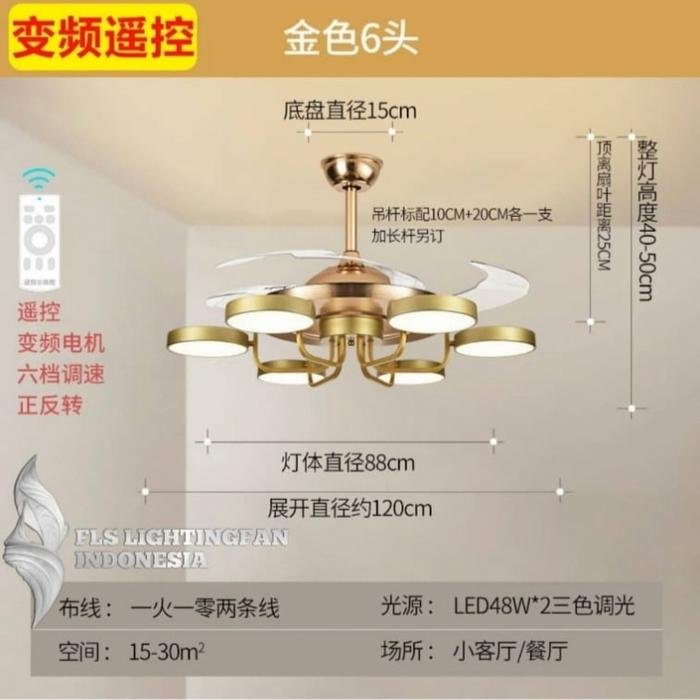 Lighting Fan FLS LF0211 6 Lampu Kipas