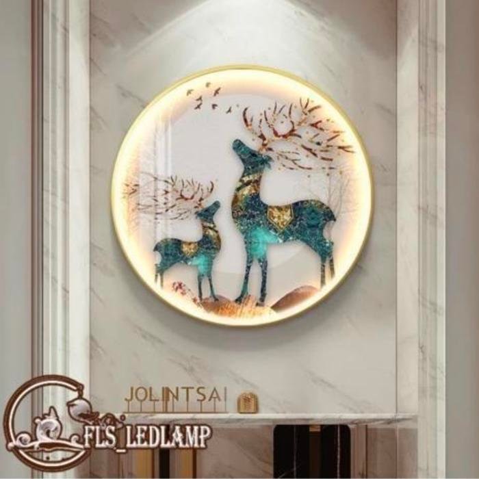Painting LED Shuang Lu 100cm Frame Gold + Remote Control