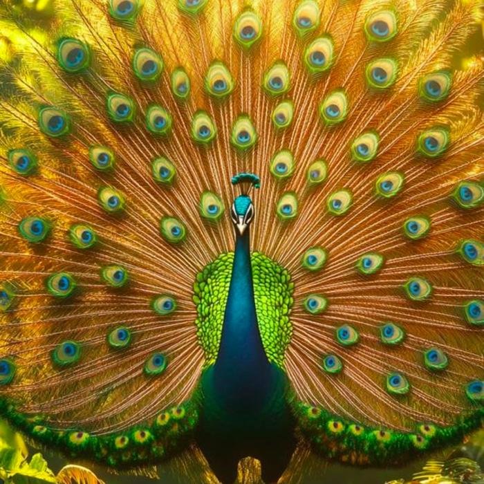 Painting LED Custom Peacock uk.90x160cm