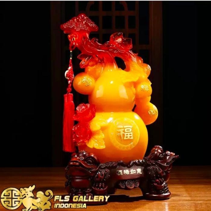 Pajangan Auspicious "Fu" Hu Lou uk.27x24x41cm