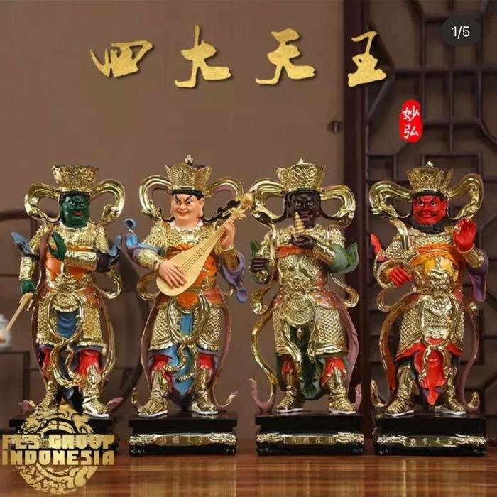 Patung 4 Da Tian Wang 10Inch/26cm 1set (Bahan Fiber)