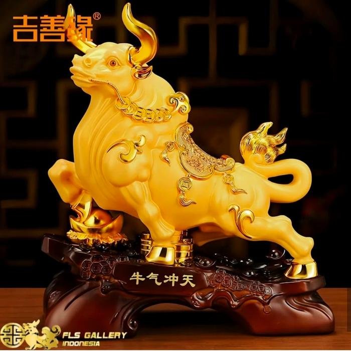 Pajangan Fengshui OX Niu Qi Chong Tian uk.37x18x42cm