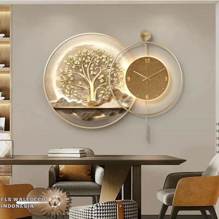 Wall Deco Jam Golden Tree Clock