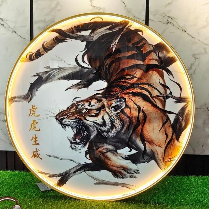 Painting LED Hu Hu Sheng Wei 120cm Frame Gold + Remote Control