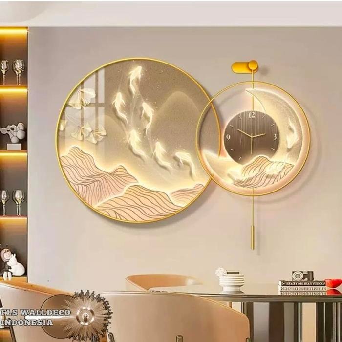 Wall Deco Jam Golden Fish Clock