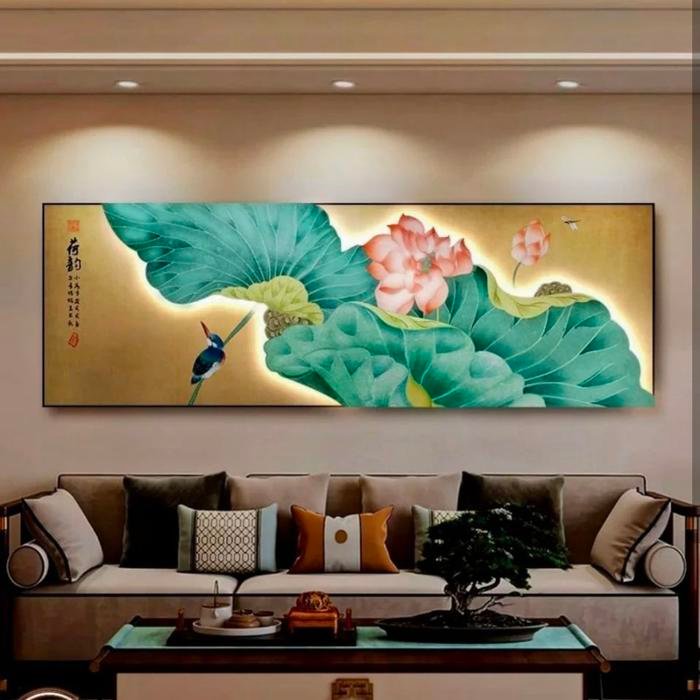 Wall Deco 2 Layer Magpie Lotus Ponds LED Set