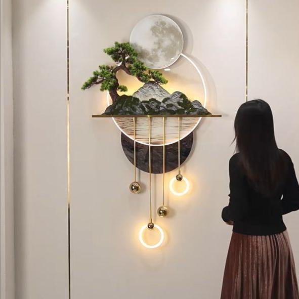 Wall Deco Bonsai Koi Scenery LED