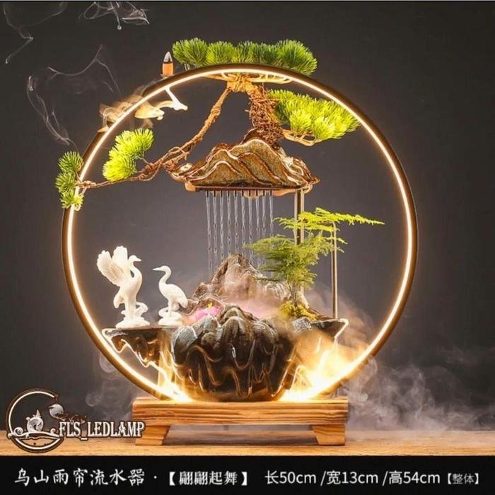 Fountain LED Crane Waterfall