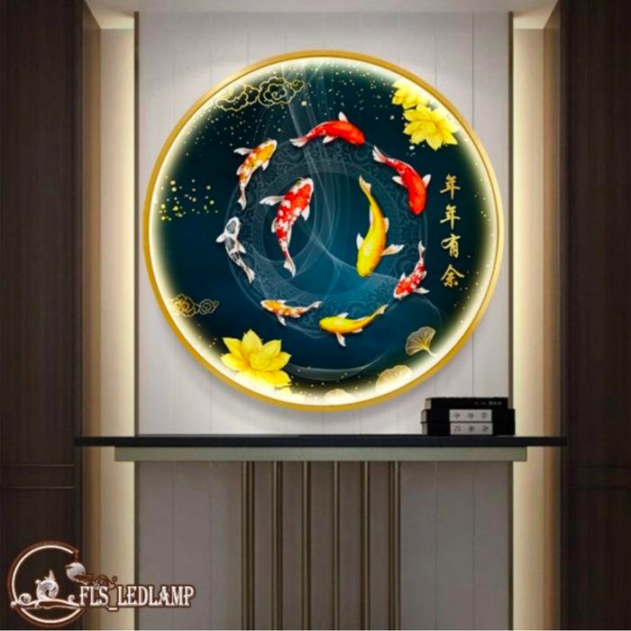Painting LED Nian Nian You Yu (new) 50cm Frame Gold