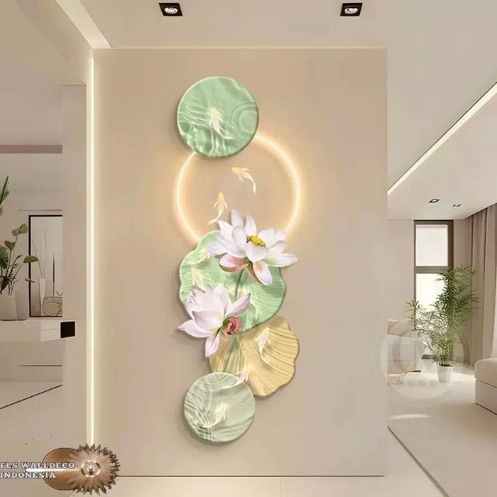 Wall Deco 9 Koi's Lotus Ponds (Green) LED