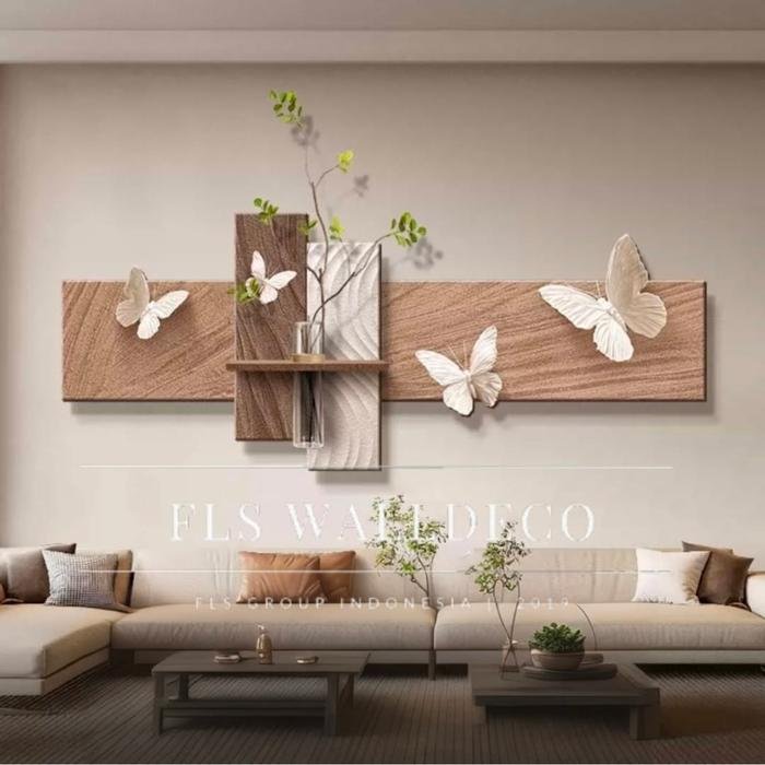 Wall Deco Horizontal Butterly Deco (Cream&Brown)