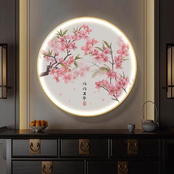 Painting LED Cherry Blossoms Gold frame set
