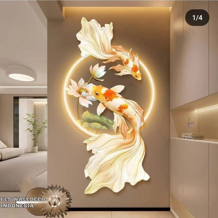 Wall Deco Koi's Lotus Ponds LED + remote
