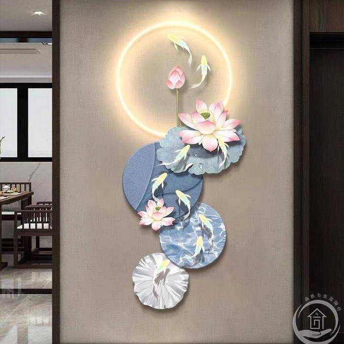 Wall Deco Contempo 9Koi's Blue & Lotus LED