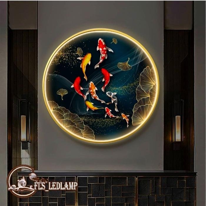 Painting LED 9 Yu Chen Siang uk.50cm Frame Gold