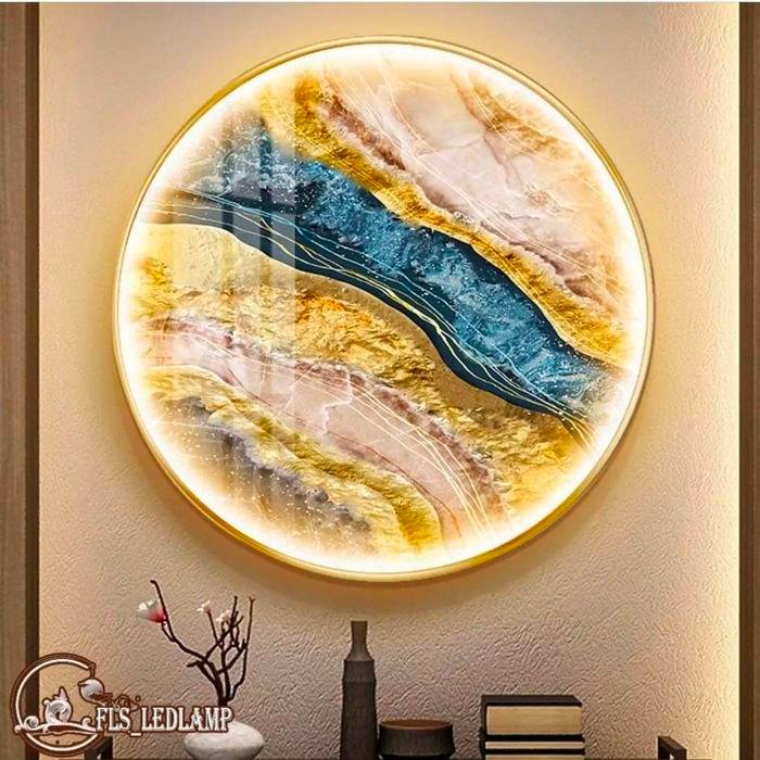 Painting LED Golden Marble Frame Gold set