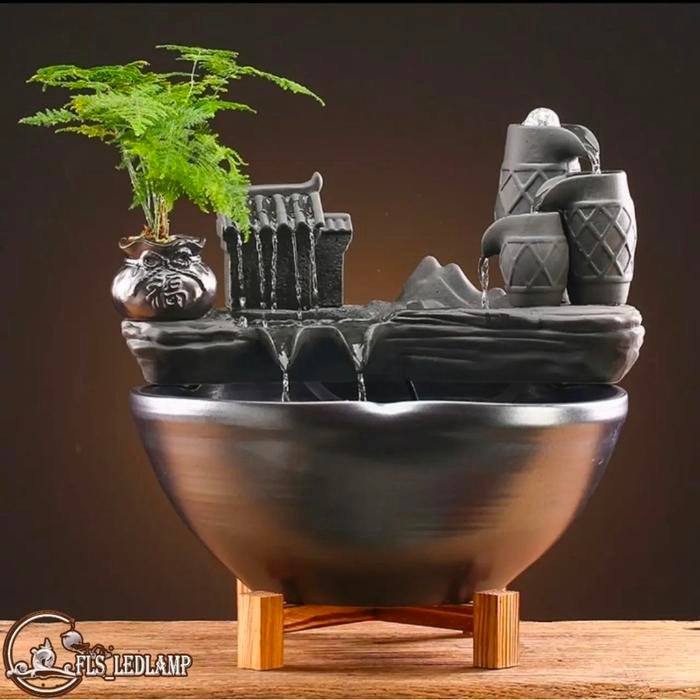 Black Zen Fountain Small Village