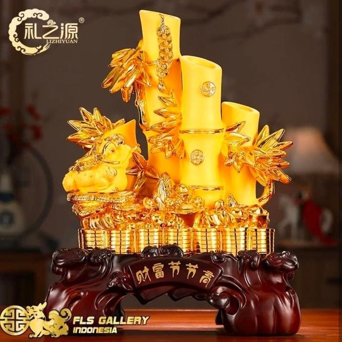 Pajangan Fengshui Gold sands Cai Fu Jie Jie Gao uk.42cm