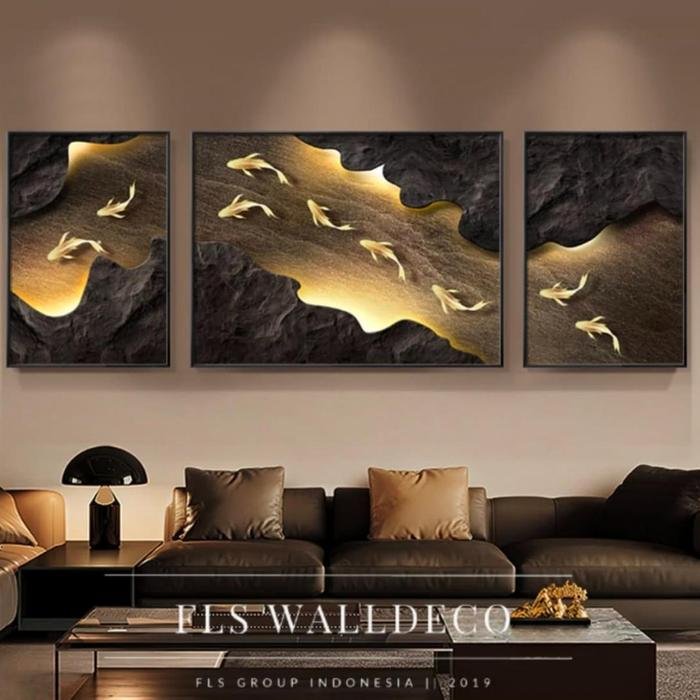 Wall Deco 3D art visual effect 3 Frame (Powerbank)