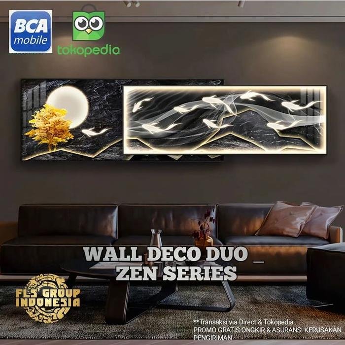 Wall Deco 2 Layers Deco Zen Series(180x75cm + 180cmx60cm)+Led