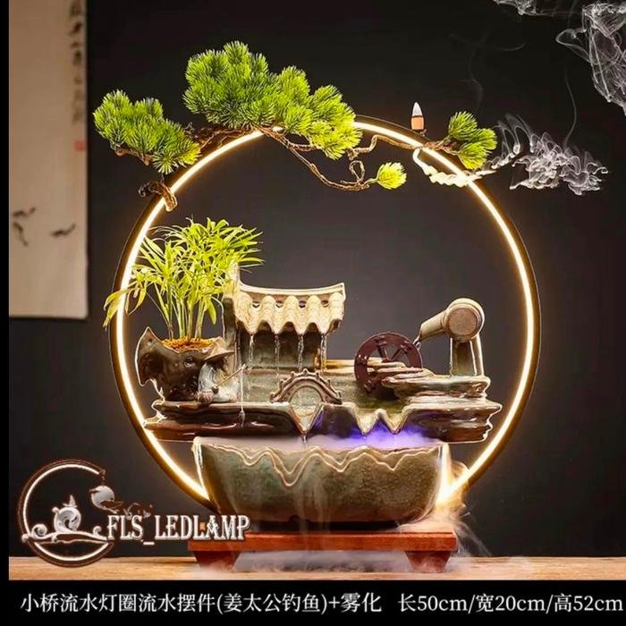 Fountain LED Village Scenery