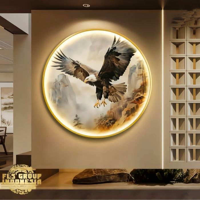 Painting Led Orient Eagle Frame Gold set