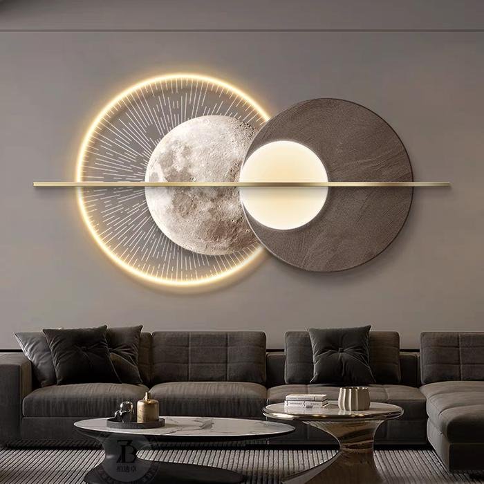 Wall Deco Metal Moon LED set uk 120x60cm