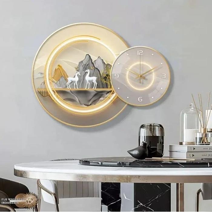 Wall Deco Mt Deer Contemporer Clock uk.74x60cm