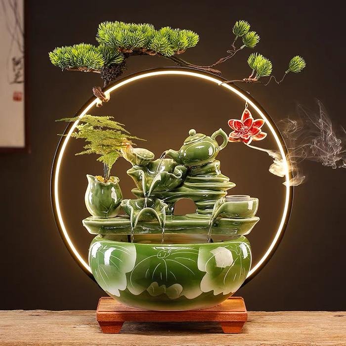 Fountain LED Jade Green Teapot set