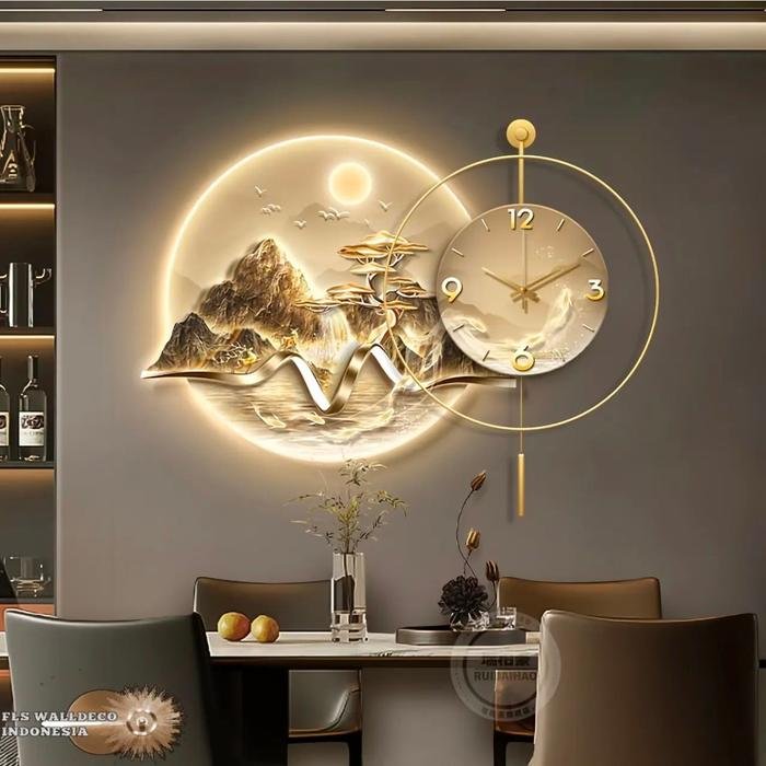Wall Deco Duo Golden Mt Clock set