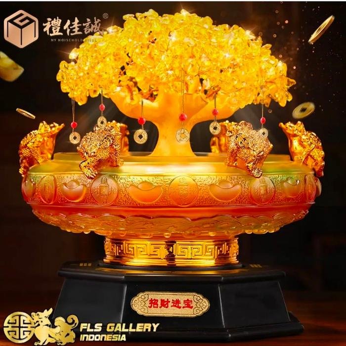 Liu Li Wealth Pot Crystal Tree L