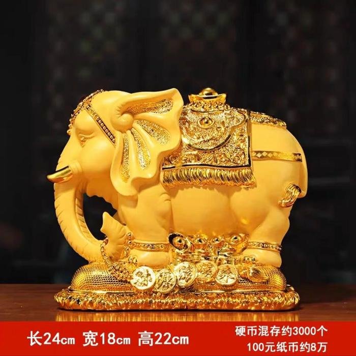 Pajangan Fengshui Golden Elephant M 24*18*22