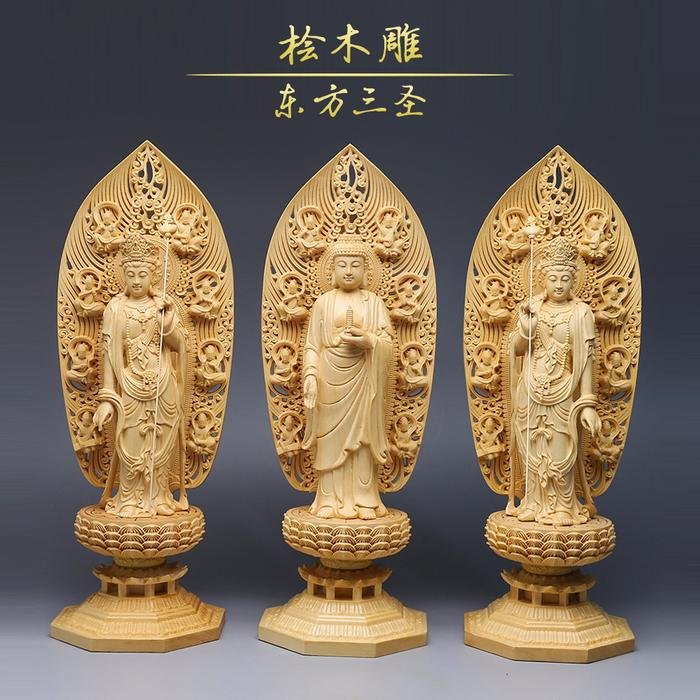 Rupang Kayu Boxwood Dong Fang San Sheng set