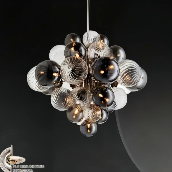 Led Lighting Black and White Berry Lamp FLS LF01272 uk.80x53cm