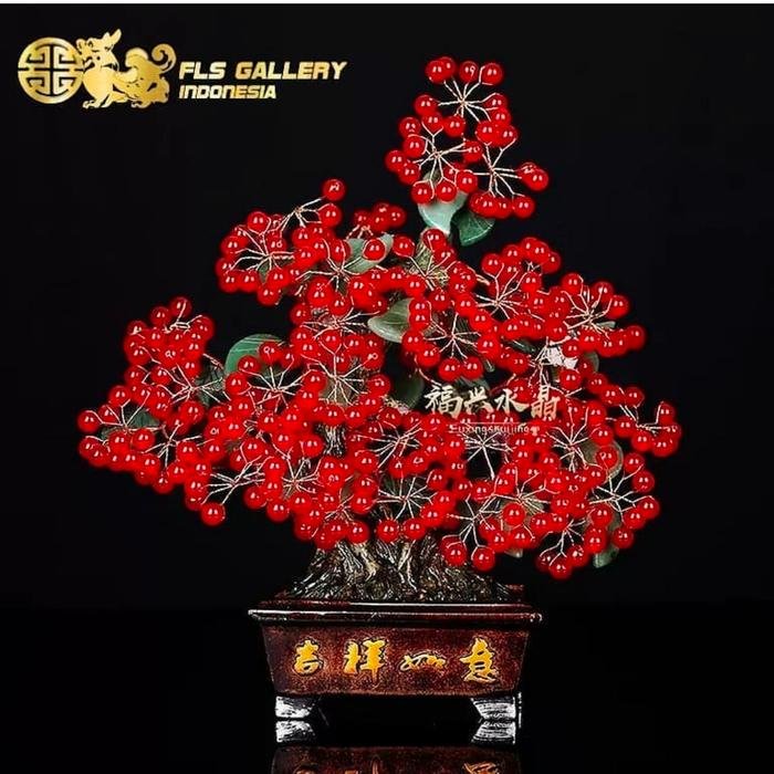 Red Pearl Crystal Tree 30cm S