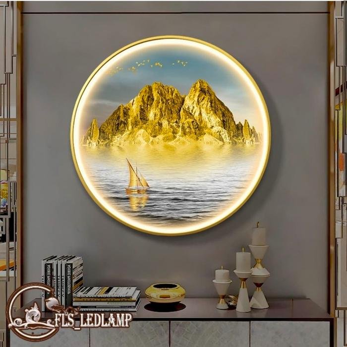 Painting LED Golden Mountain 50cm Frame Gold