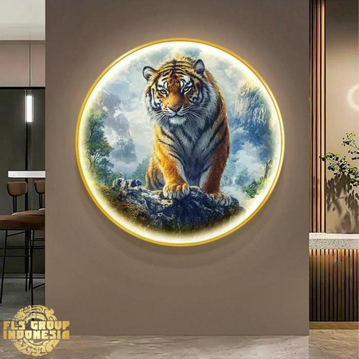 Painting LED Orient Tiger (Hu) B Frame Gold set