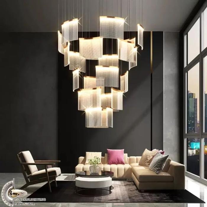 Lampu Gantung Kristal LED Armadora 6+6+4+4+3 Titik
