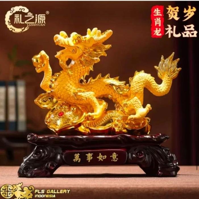 Pajangan Naga Wan Shi Ru Yi uk.25x12x23cm