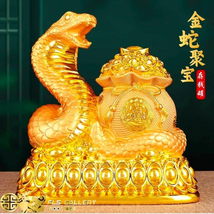 Pajangan Ular Jin She Ju Bao Golden