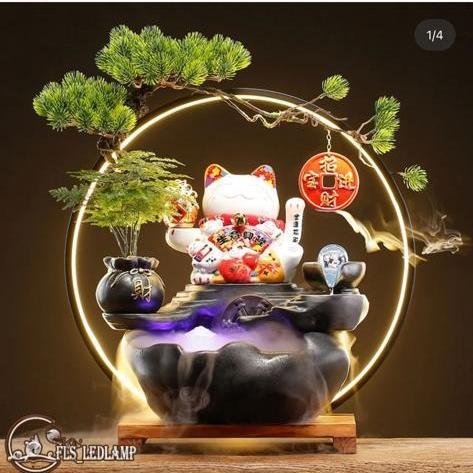 Atomizer Fountain LED Fortune Cat set