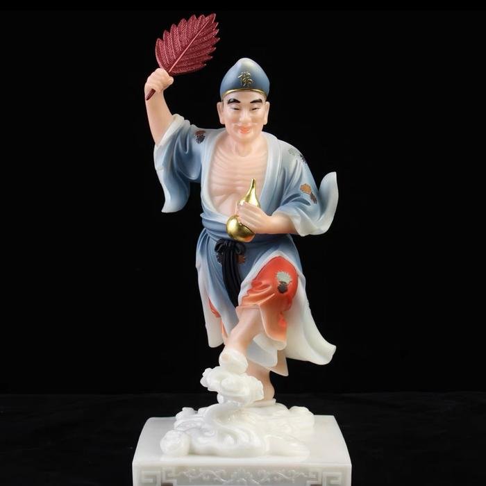 Patung Chi Kung / Ji Gong Marmer Giok 12Inch 30cm