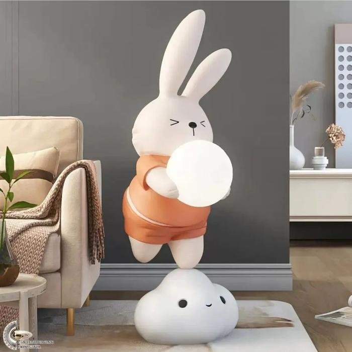 Cloudy Bunny Moon LED Lamp uk.37x100cm