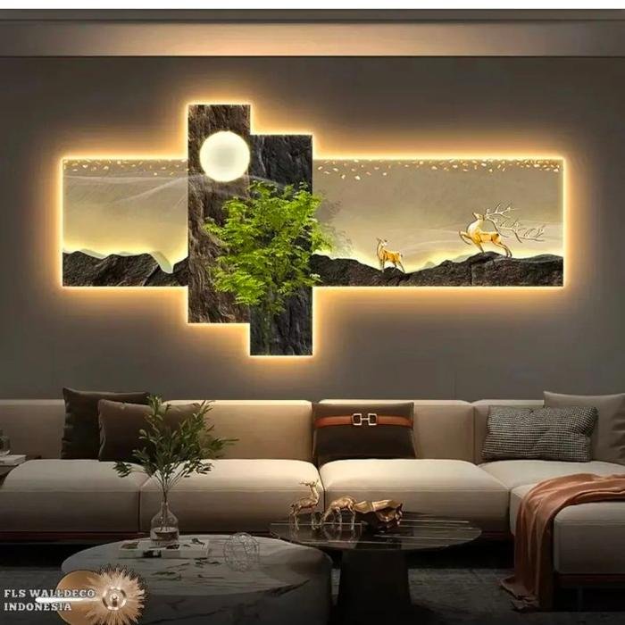 Wall Deco Duo Deer Tree and Moon
