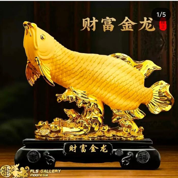 Pajangan Fengshui Arwana GS (Fu Gui Jin Long) uk 38x17x35cm