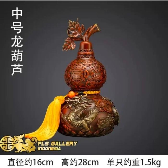 Brass Hu Lou Dragon uk.16x28cm 1.5Kg